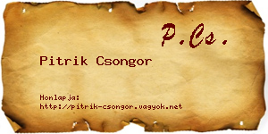 Pitrik Csongor névjegykártya